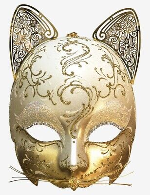 Venetian Mask Gold Egyptian Cat Made In Venice, Italy!
