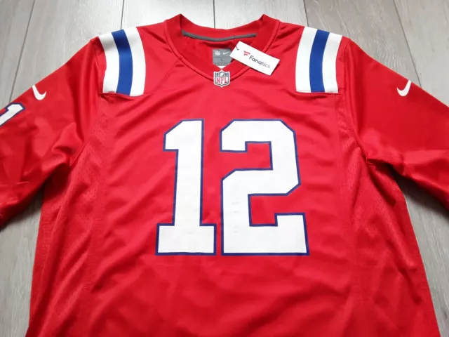 Maglietta New England Patriots ""Brady #12"" Nike NFL - Grande - Nuova con difetto