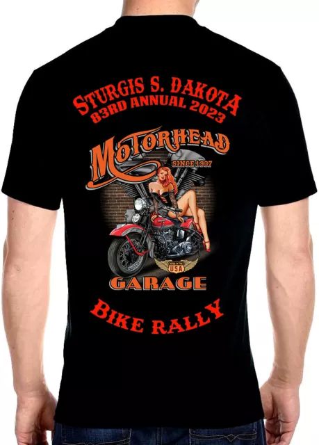MENS STURGIS 2023 Bike Rally Motorhead Motorcycle Babe Biker Tee Shirt ...