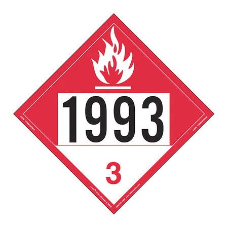 LABELMASTER Z-IDM Combustible Liquid Placard,UN,PK25