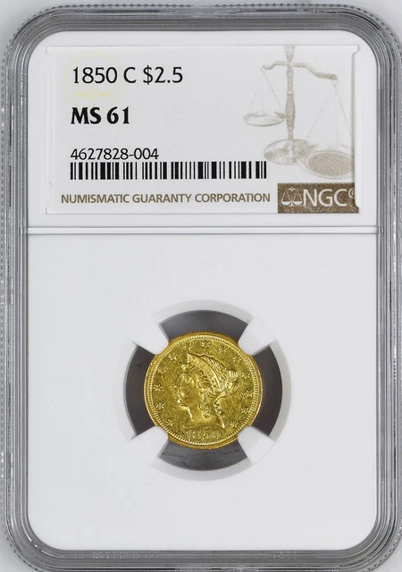 1850-C Liberty Head $2.5 Ngc Ms 61