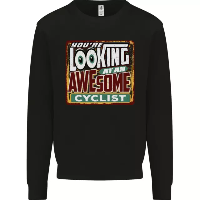 Looking at an Awesome Cyclist Cycling Kids Sweatshirt Jumper