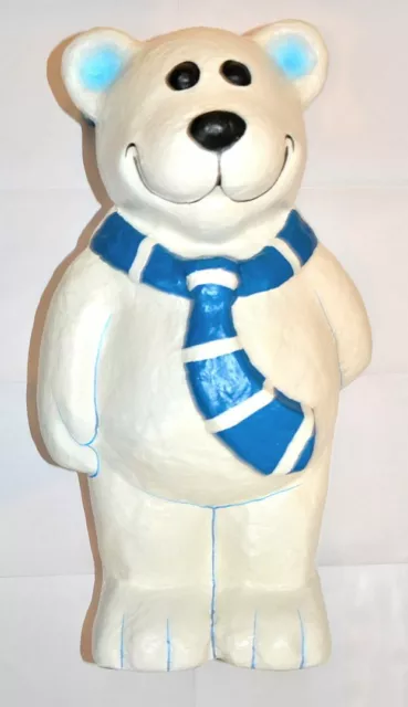 Jolly Deco Pappmache Deko Figur Eis Bär 60 cm hoch Weiss Polar Arktis Süd Pol