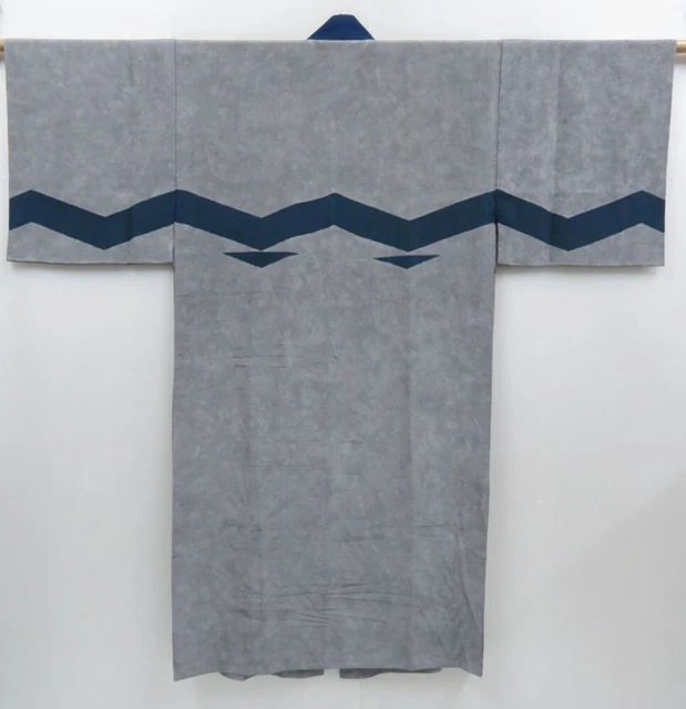 3423T10z480  Japanese Kimono Silk Men's JUBAN  Gray