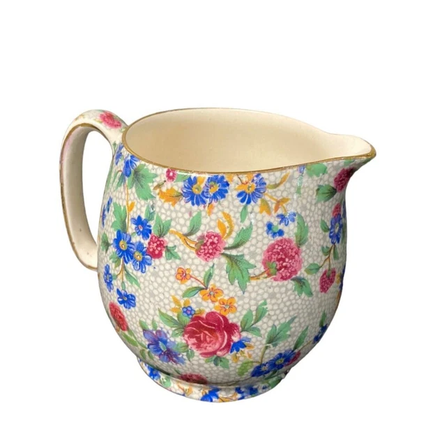 Vintage Grimwades Royal Winton Old Cottage Chintz Floral Cream Milk Jug Pitcher