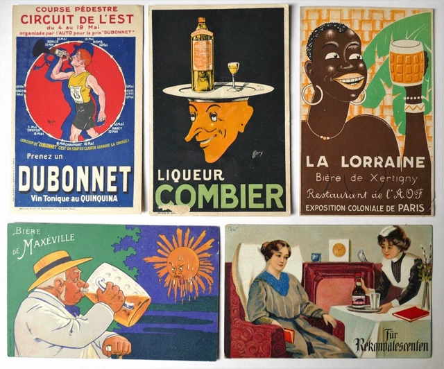 Carte postale publicitaire BIERE Toni-Kola Fernet Branca Byrrh...lot de 22 CPA