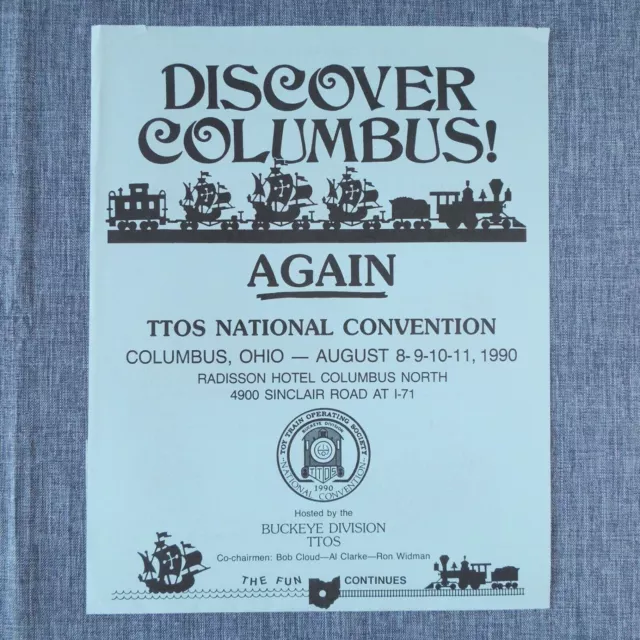 1990 Toy Train Operating Society National Convention Ad Railroading Columbus OH