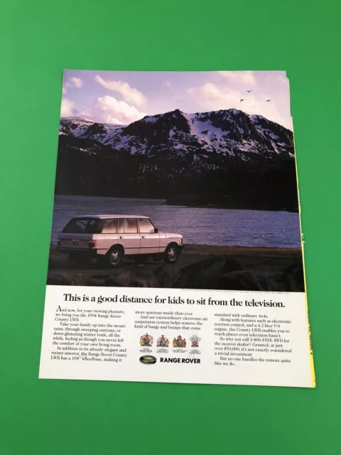 1989 1990 1991 1992 1993 1994 Range Rover Original Print Ad Advertisement B29