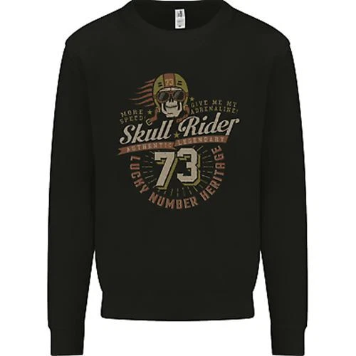 Felpa Maglione Skull Rider Motocicletta Biker Moto Uomo