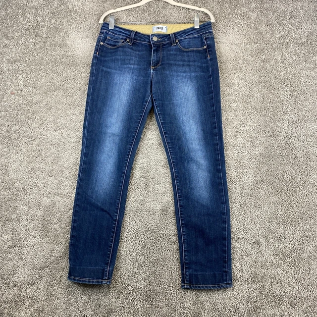 PAIGE Skyline Ankle Peg Skinny Jeans Women's 28 Blue Faded Dark Wash Low Rise
