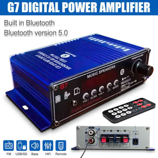 400W 12V HiFi bluetooth Digital Power Amplifier Mini Stereo Audio Amp Car Home