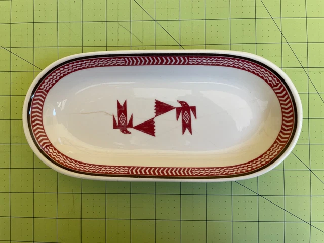 Syracuse China Santa Fe Mimbreno Pattern Asparagus / Celery Dish Full Backstamp