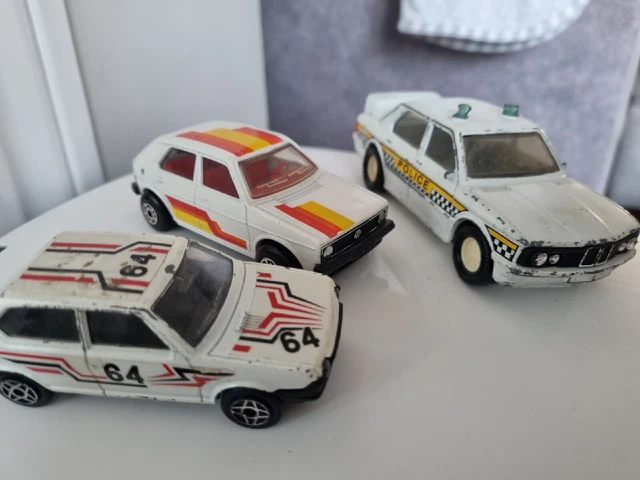 Matchbox Solido Vw Golf Fiat Ritmo Bmw Police Car