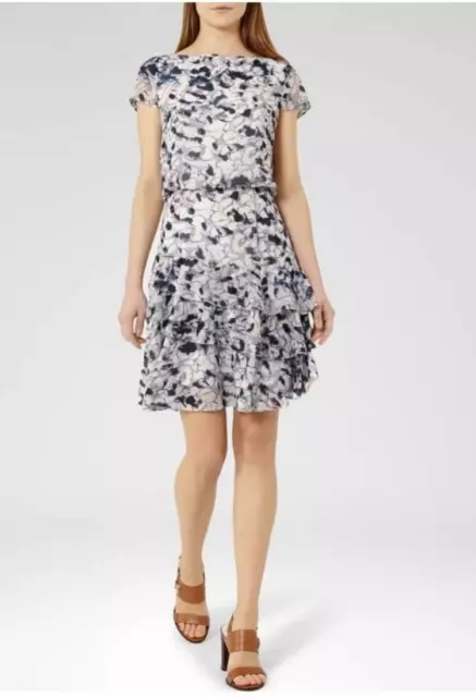 ** Reiss ** ANNAH ** Printed Tiered Dress ** UK 10 **