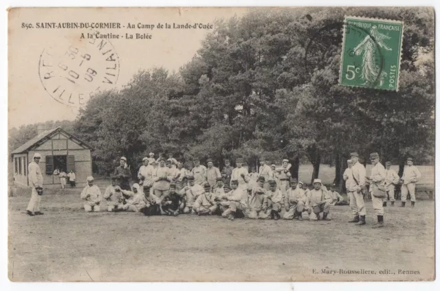 CPA 35 - SAINT AUBIN DU CORMIER (Ille et Vilaine) Camp de la Lande d'Ouée. Bolée