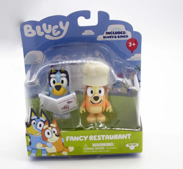 BLUEY FIGURES PACK Fancy Restaurant Including Bluey & Bingo Poseable