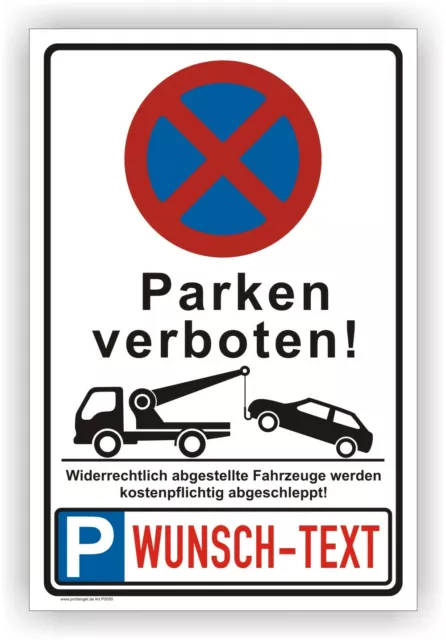 Halteverbot Parkverbot Wunsch Kennzeichen Parkplatz - PrintEngel