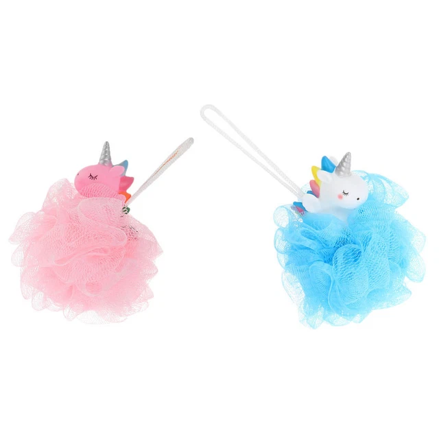 2 pezzi palline doccia unicorno mesh peeling body cleaner palline per bambini