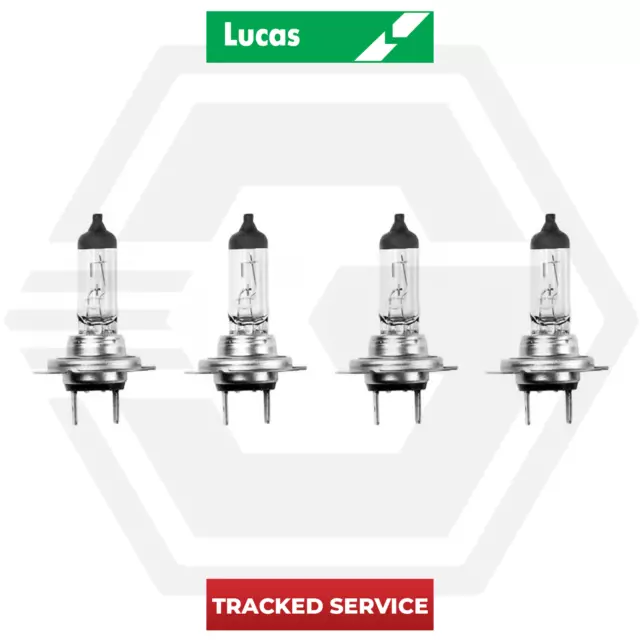 4 x LUCAS H7 HEADLIGHT HEADLAMP BULB 499 477 12V 55W MARKED DIPPED BEAM 2 PIN