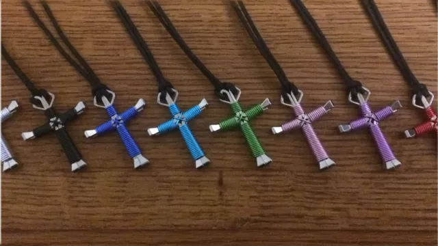 Lot of 50 Horseshoe Nail Disciple Cross Necklace Color Wire