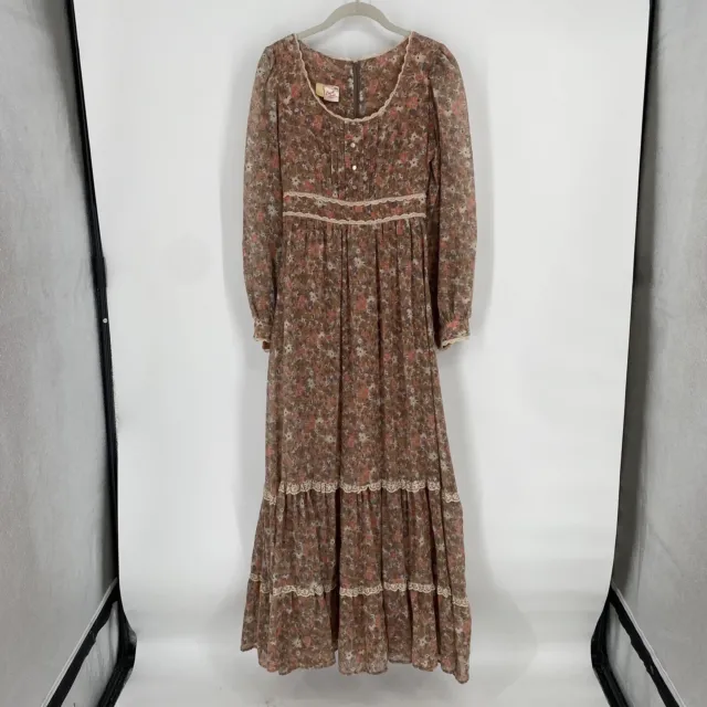 Vintage Candi Jones Dress Women’s medium M lace cottage prairie peasant 70s 60s