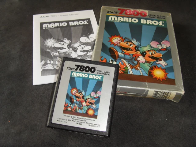 Lot De 4 Jeux Atari 7800 : Mario Bros, Crack'ed, One On One, Topleed – PEGI 7