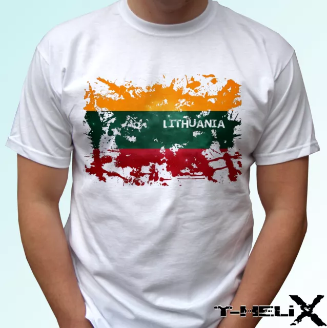 Lithuania flag - white t shirt top design - mens womens kids & baby sizes