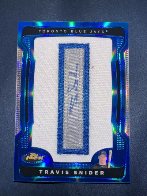 Travis Snider 2009 Topps Finest Blue Refractor Letter Patch Auto SP 23/25