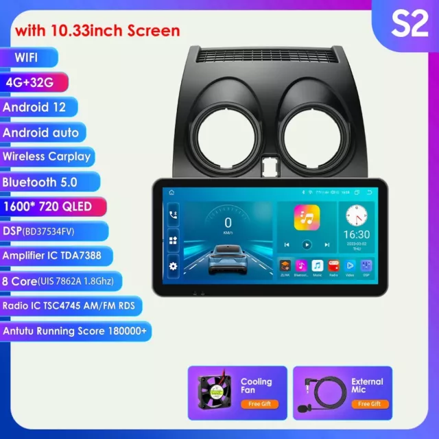 For Nissan Qashqai 2006-2013 Apple CarPlay Android 12 Car Stereo GPS Radio 4+32G