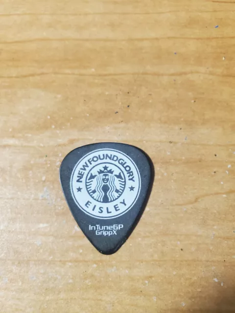 New Found Glory NFG Chad Gilbert Starbucks Eisley Chai black Tour Guitar Pick 2