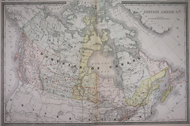 Authentic 1882 R McNally Atlas MAP ~DOMION of CANADA ~ FreeS&H   Inv#152