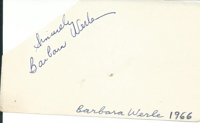 BARBARA WERLE BATTLE OF THE BULGE THE VIRGINIAN VINTAGE SIGNED ALBUM PAGE d 2013
