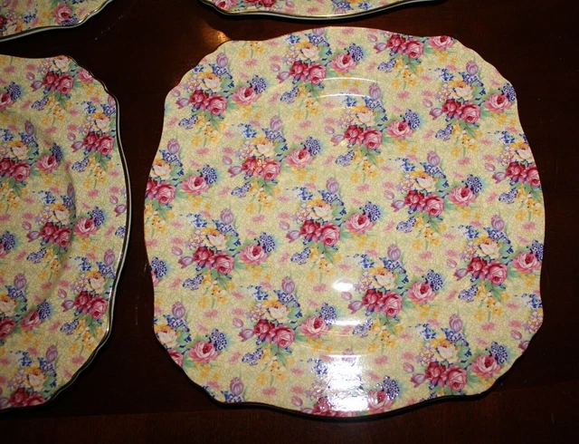 4 Royal Winton Grimwades Welbeck Vintage 1995 Chintz Dinner Plates 4
