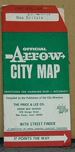 1975 Arrow Street Map of New Britain, Berlin, Kensington, Connecticut
