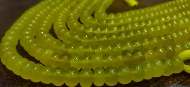 Lemon Green Onyx Rondelle Plain Smooth Gemstone Beads Sold Per Strand 8 Inch