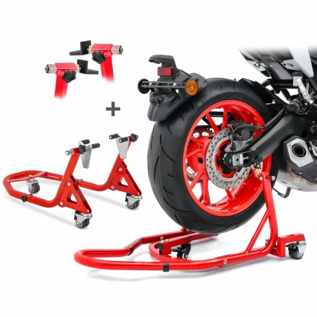 Set Montageständer hinten vorne für Ducati Scrambler Desert Sled / Icon XMR rot