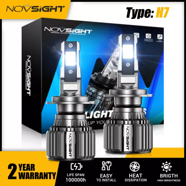 Faro LED NOVSIGHT 72W 15000LM 2x H7 nebbia telecomando/abbagliante bianco 6500K