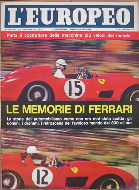 Enzo Ferrari Le Mie Gioie Terribili Cappelli 1962 Anteprima L'europeo Le Memorie