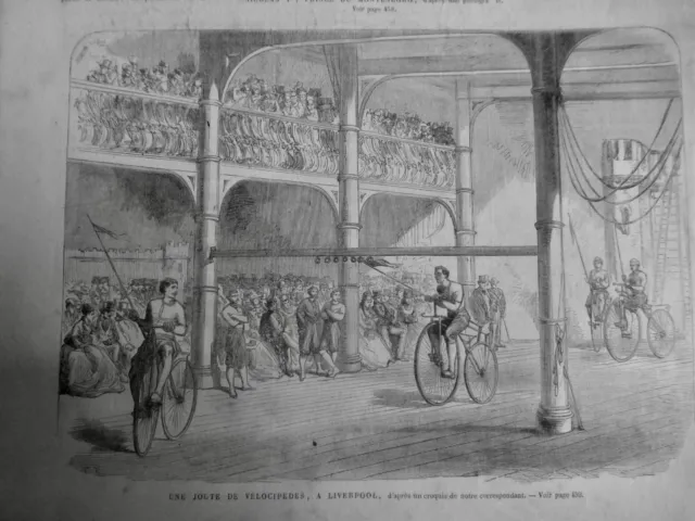 1869 1878 Velocipede Bicyclette Joute Course Sport Loisir  8 Journaux Anciens