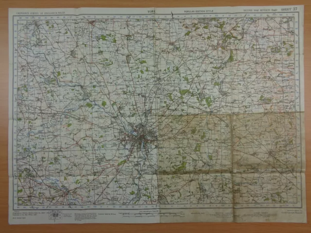 WW2 WAR OFFICE map entitled "YORK" (Army Regiment written to the rear.)