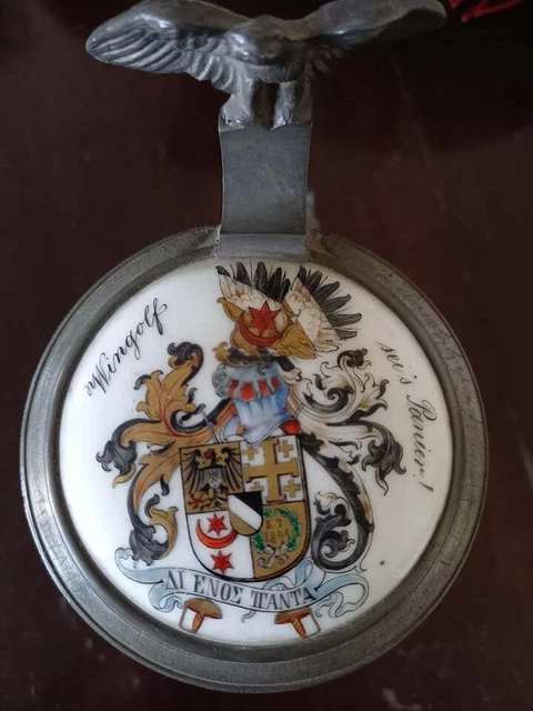 Bierkrug WINGOLF HALLE 1893 Deckelschoppen Vogel Richter Studentika Studentica
