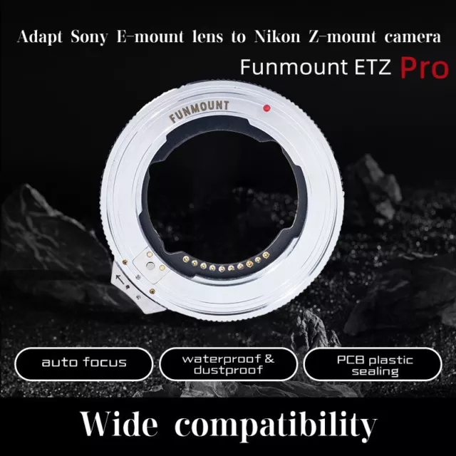 Funmount FM-ETZ Pro AF Lens Adapter for Sony E Lens to Nikon Z ZFC Z7 Z9 Camera