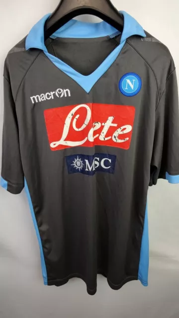 MACRON NAPOLI MAGLIA CALCIO 2011-12 UOMO Tg XL SOCCER VINTAGE JERSEY