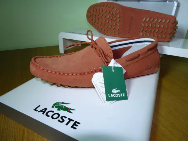 LACOSTE MENS CONCOURS Lace Loafers Driving Shoes Size Uk7 Eu40.5