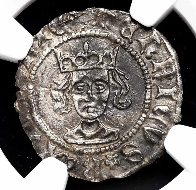 ENGLAND. Henry VI, 1422-1461, Hammered Silver Penny, S-1865, NGC AU55