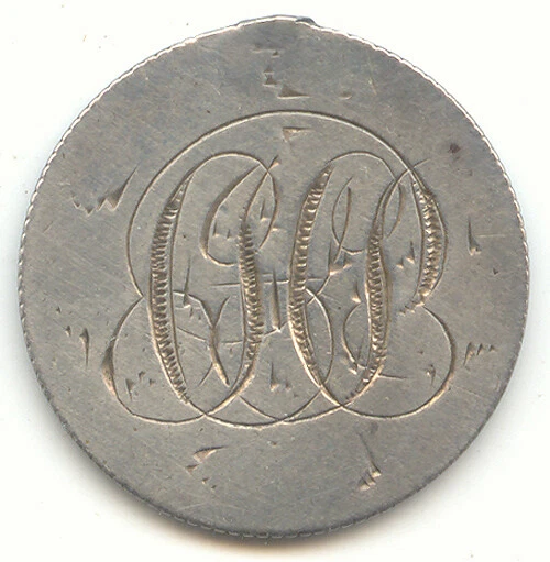 1883 Seated Liberty Dime Love Token, Initials, You figure