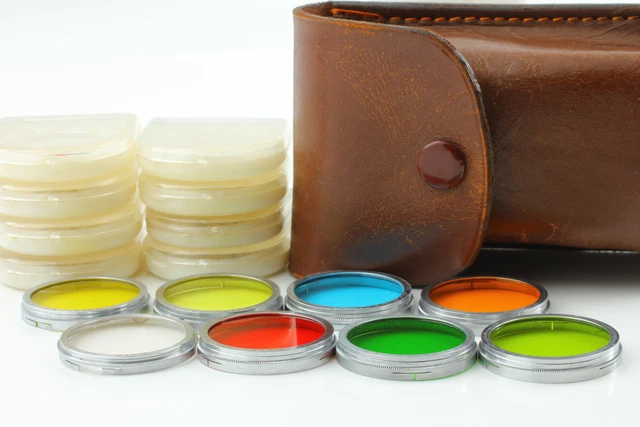 Vintage [Exc+5 in Case] WALZ 32mm Color Filter Set AB Series lot of 8 From JAPAN