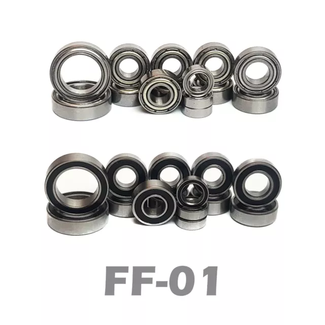 Bearings Set for TAMIYA FF01 FF-01 FF 01 COMPLETE 14 RUBBER/METAL Hop up Upgrade