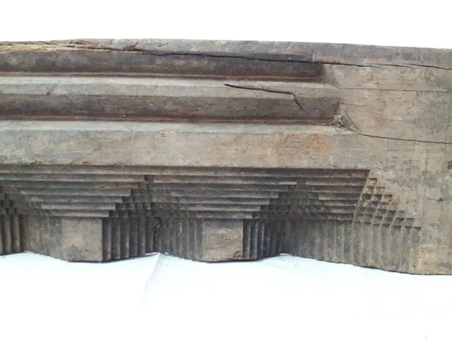 Antique Solid Beam Plaque Pillar Vintage Door Window Wooden Wall Panel A61 4