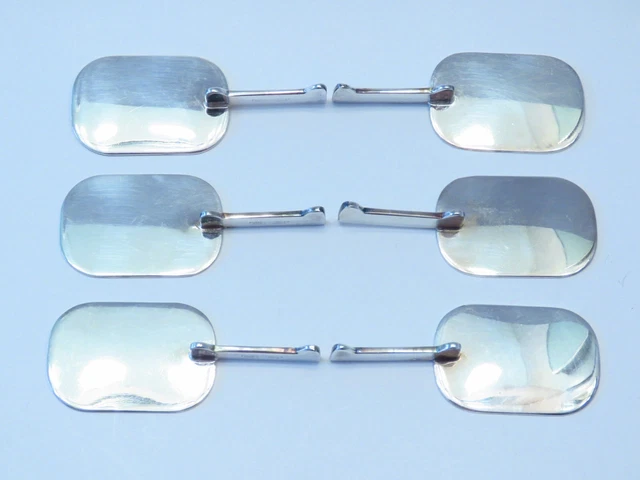 6 Antique Art Deco Plata Lappas Silver Plate Knife Chopstick Rests Argentina